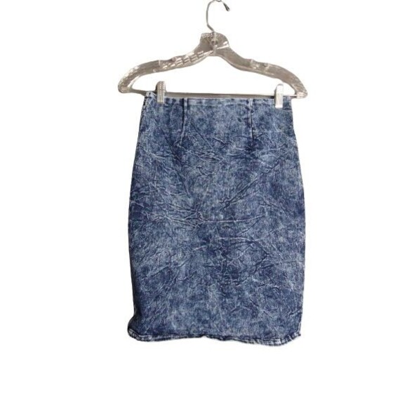 Forever 21 Denim Pencil Skirt Medium Stone Wash Womens Size Medium - Picture 1 of 6